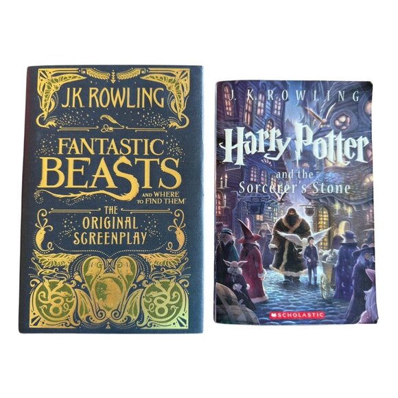 Harry Potter 📚 Lot of 2 Books 📚 Sorcerer's Stone 📚 Fantastic Beasts - Picture 1 of 6